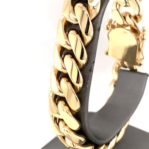 10k Yellow Gold Men's Miami Cuban Link Bracelet