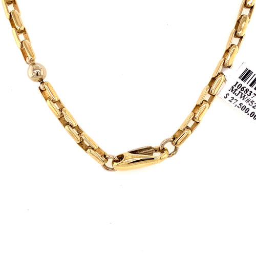 Sauro Designer 18k Yellow Gold Men's Chain Necklace