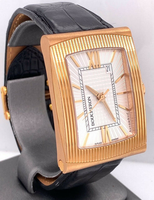 Boucheron Reflet Xl 18k Rose Gold Men's Automatic Watch