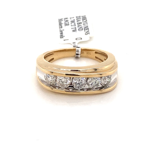 10k Yellow Gold 1.70 CT Diamond Men's Wedding Band