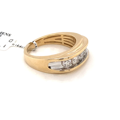 10k Yellow Gold 1.70 CT Diamond Men's Wedding Band