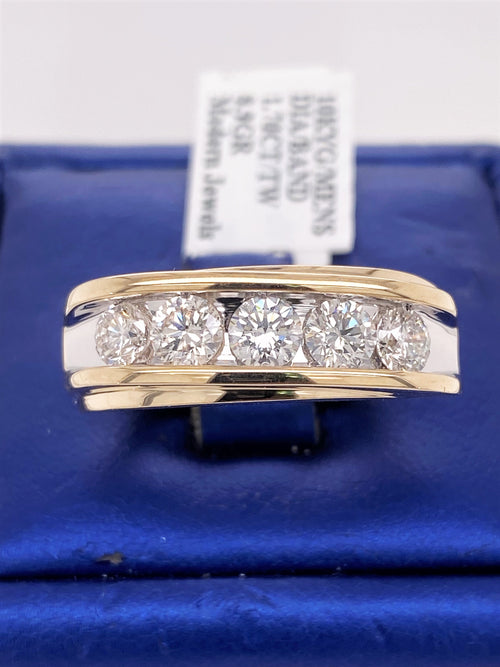 10k Yellow Gold 1.70 CT Diamond Men's Wedding Band