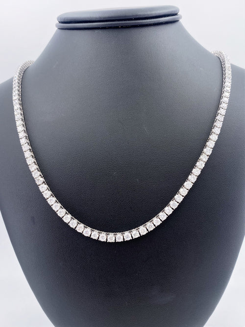 14k White Gold 24.00 CT Diamond Tennis Necklace