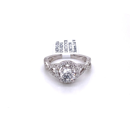 14k White Gold 1.50 CT Diamond Halo Engagment Ring