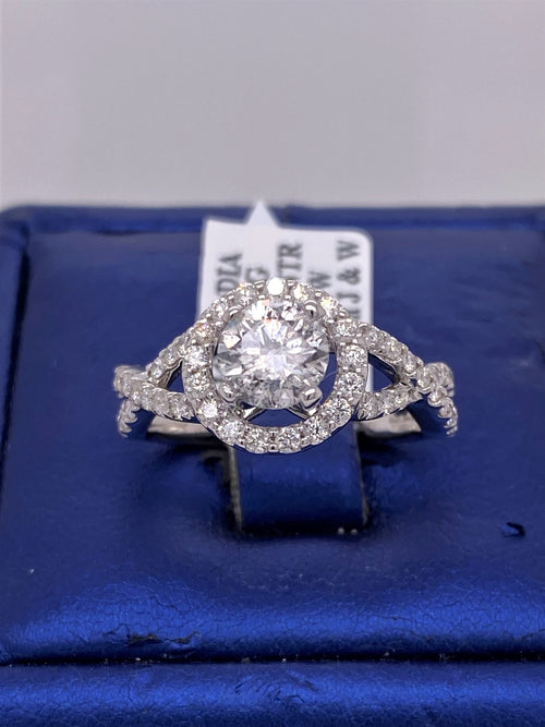14k White Gold 1.50 CT Diamond Halo Engagment Ring