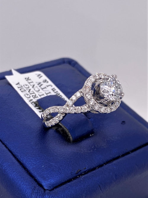 14k White Gold 1.50 CT Diamond Halo Engagment Ring
