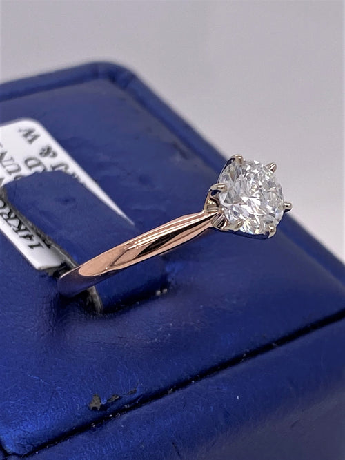 14k Rose Gold Solitaire 1.01 CT Diamond Engagament Ring