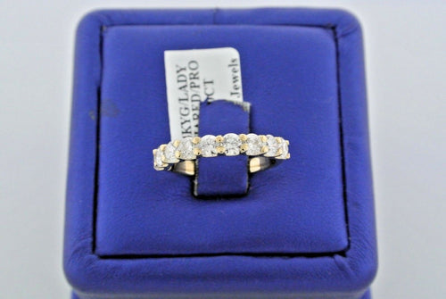 14k Yellow Gold 1.50 CT Diamond Shared Prong Ladies Band