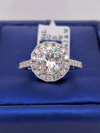 14k White Gold 2.85 CT Diamond Halo Engagament Ring