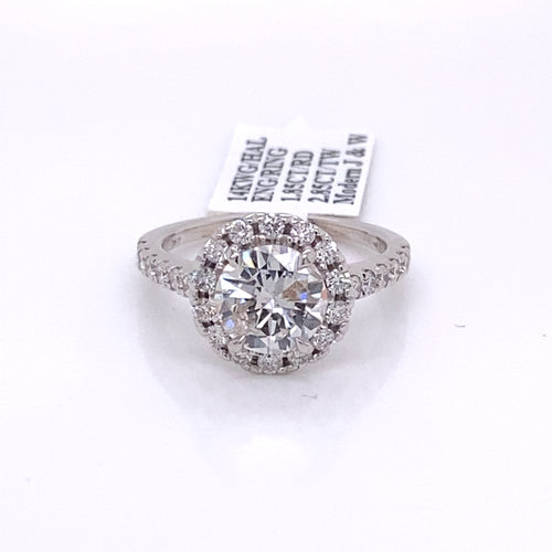 14k White Gold 2.85 CT Diamond Halo Engagament Ring