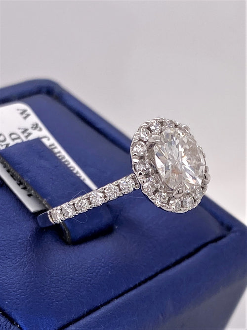 14k White Gold 2.85 CT Diamond Halo Engagament Ring