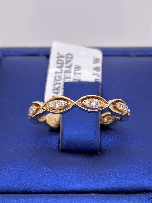 14K Yellow Gold 0.25 CT Diamond Fancy Style Ladies Band