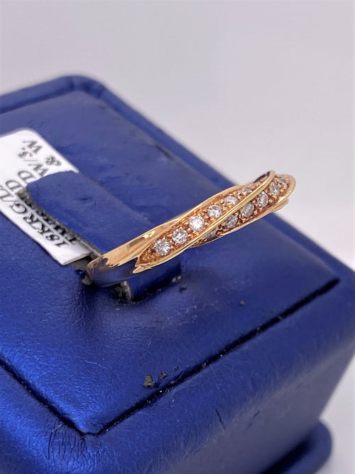 Twisted 18k Rose Gold 0.75 CT Diamond Wedding Band