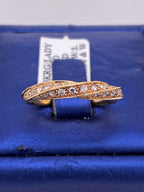 Twisted 18k Rose Gold 0.75 CT Diamond Wedding Band