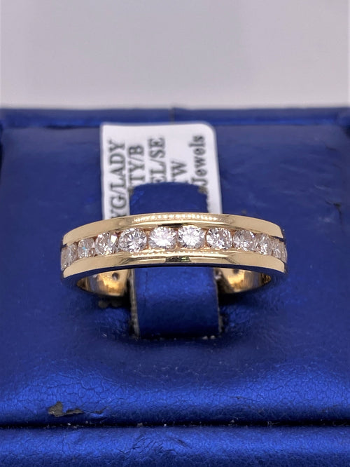 14k Yellow Gold Channel Setting 1.50 CT Diamond Eternity Band