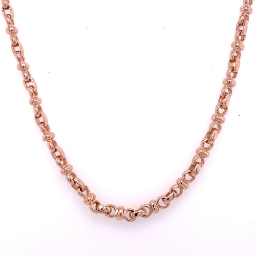 14k Rose Gold Fancy Men's Chain Necklace