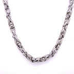 14k White Gold Fancy Men's Chain Necklace, S106882