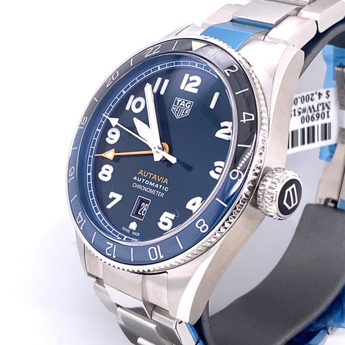 TAG HEUER AUTAVIA COSC GMT AUTOMATIC 42MM WATCH, WBE511A.BA0650