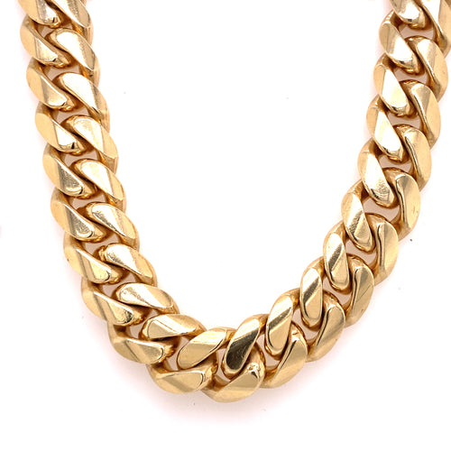 10k Yellow Gold Miami Cuban Link Chain Necklace, 403.4g