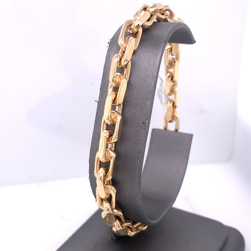 14k Yellow Gold Fancy Men's Chain Bracelet