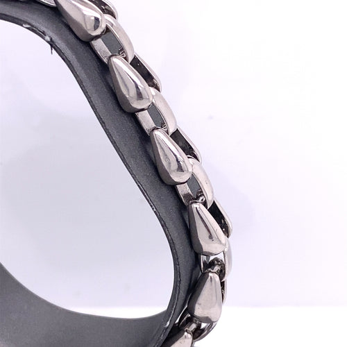 14k White Gold Fancy Men's Chain Bracelet