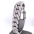 10k White Gold 15.00 CT Diamond Miami Cuban Link Bracelet