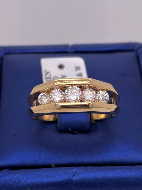 14k Yellow Gold 1.00 CT Diamond Men's Band