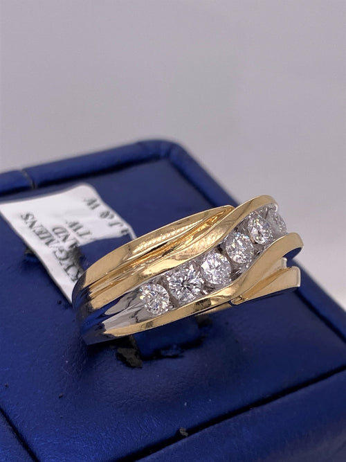 14k Yellow Gold 1.00 CT Diamond Men's Band