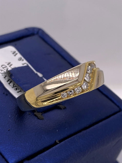 Fancy 18k Two-Tone Gold 0.50 CT Diamond Men's Ring