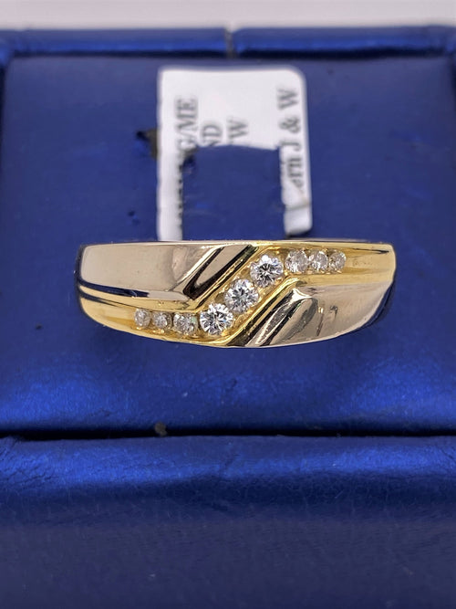Fancy 18k Two-Tone Gold 0.50 CT Diamond Men's Ring