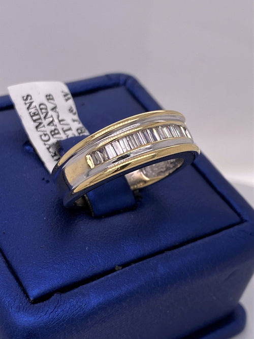 14k Yellow Gold 1.00 CT Baguette Diamond Men's Band