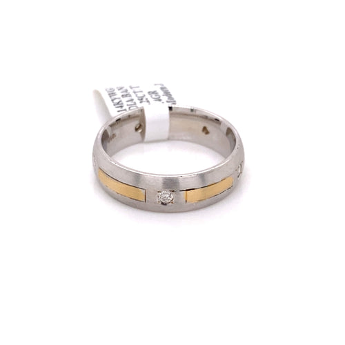 14k Two Tone 0.25 CT Diamond Men's Wedding Band Gold