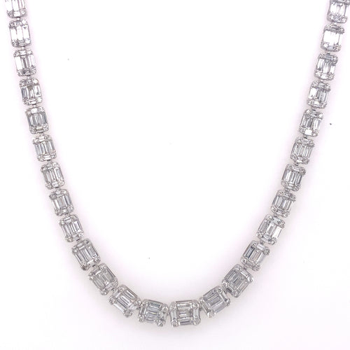 14k White Gold 12.50 CT Diamond Ladies Necklace