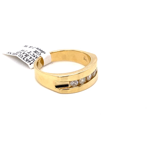 14k Yellow Gold 0.35 CT Diamond Channel Setting Men's Band