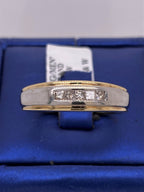 14k Yellow & White Gold 0.50 CT Princess Cut Diamond Men's Band