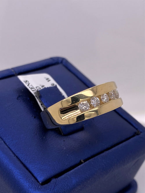 14k Yellow Gold 0.35 CT Diamond Channel Setting Men's Band