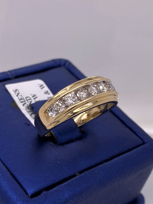 10k Yellow Gold 1.00 CT Diamond Men's Wedding Band