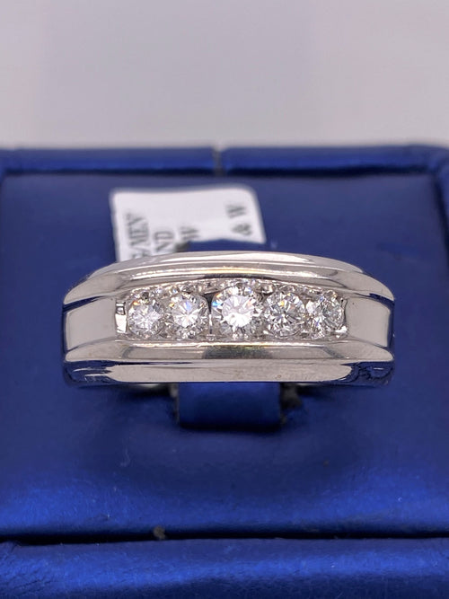 14k White Gold 0.75 CT Diamond Men's Band