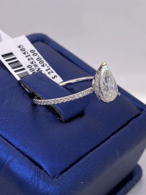 EGL Cert.18k White Gold 1.50 CT Pear Cut Diamond Engagment Ring