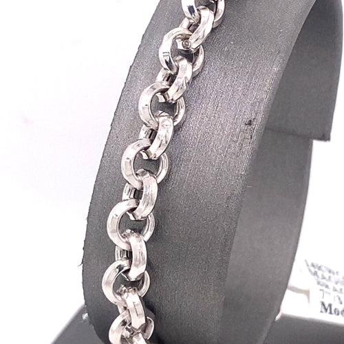 14k White Gold Ladies Chain Bracelet