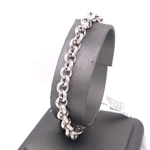 14k White Gold Ladies Chain Bracelet