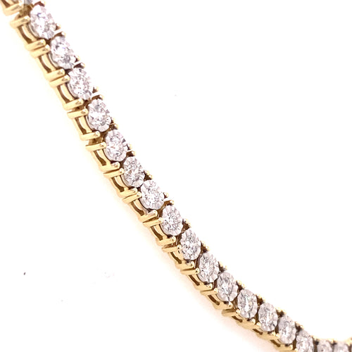 10k Yellow Gold 7.25 CT Diamond Tennis Necklace