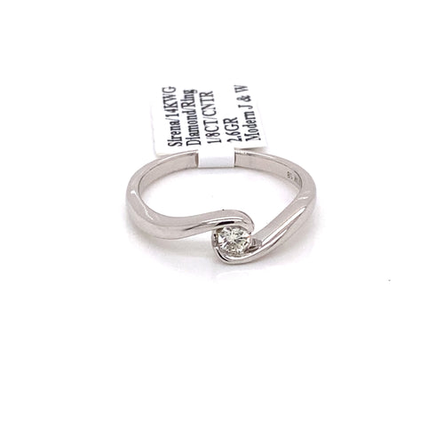 Sirena 14k White Gold 1/8CT Diamond Engagement Ring