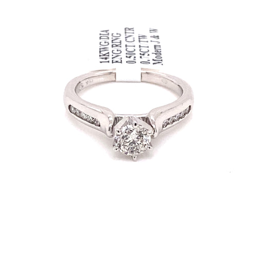 14k White Gold 0.75 CT Diamond Engagement Ring