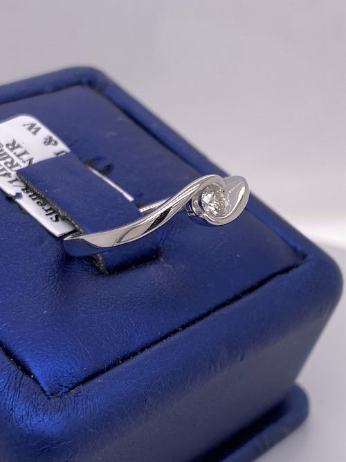 Sirena 14k White Gold 1/8CT Diamond Engagement Ring