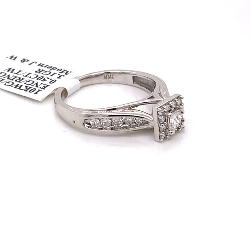 10k White Gold 0.50 CT Diamond Ladies Enagement Ring
