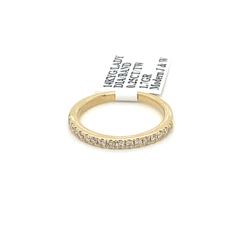 14k Yellow Gold 0.25 CT Diamond Ladies Band