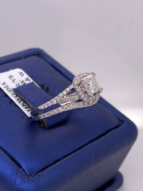 14k White Gold 1.25 CT Diamond Engagement Ring Set