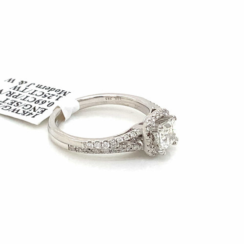 14k White Gold 1.25 CT Diamond Engagement Ring Set