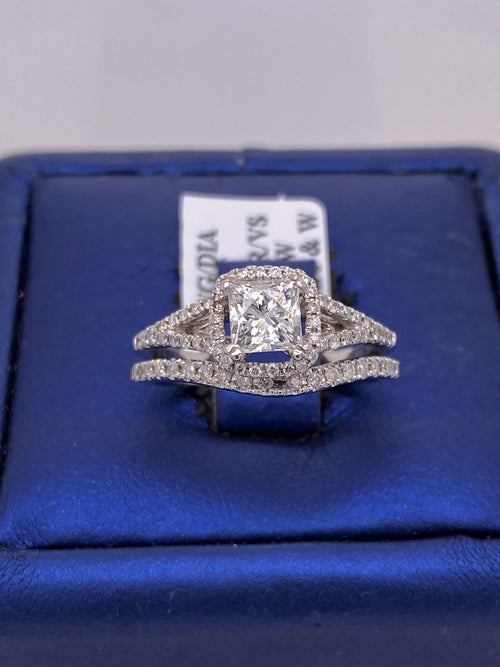 14k White Gold 1.25 CT Diamond Engagement Ring Set